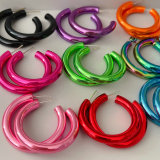 Colorful plated hoop earrings