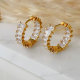 Pave zircon hoop earrings