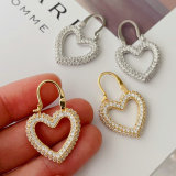 Pave heart earrings