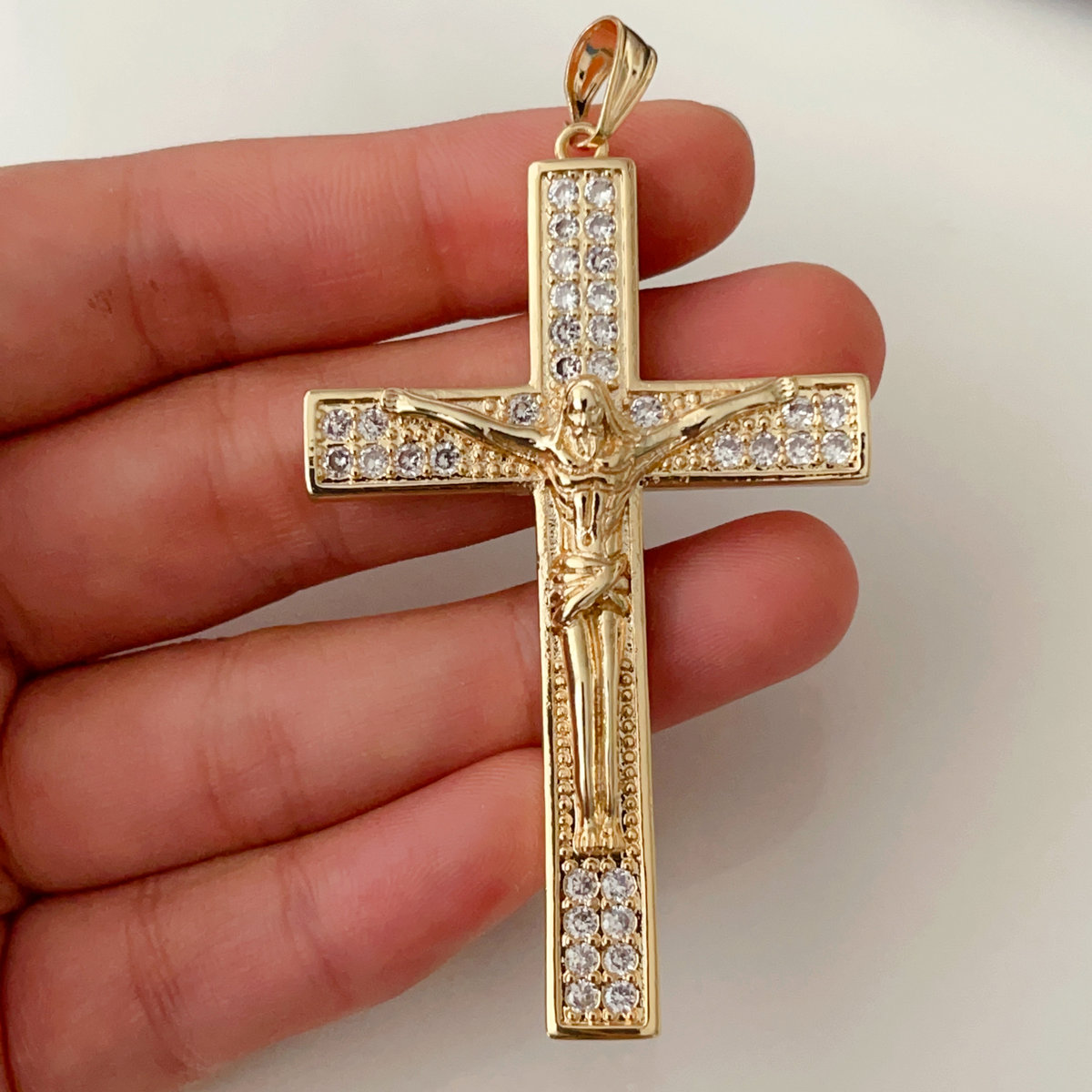 Pave cross pendant