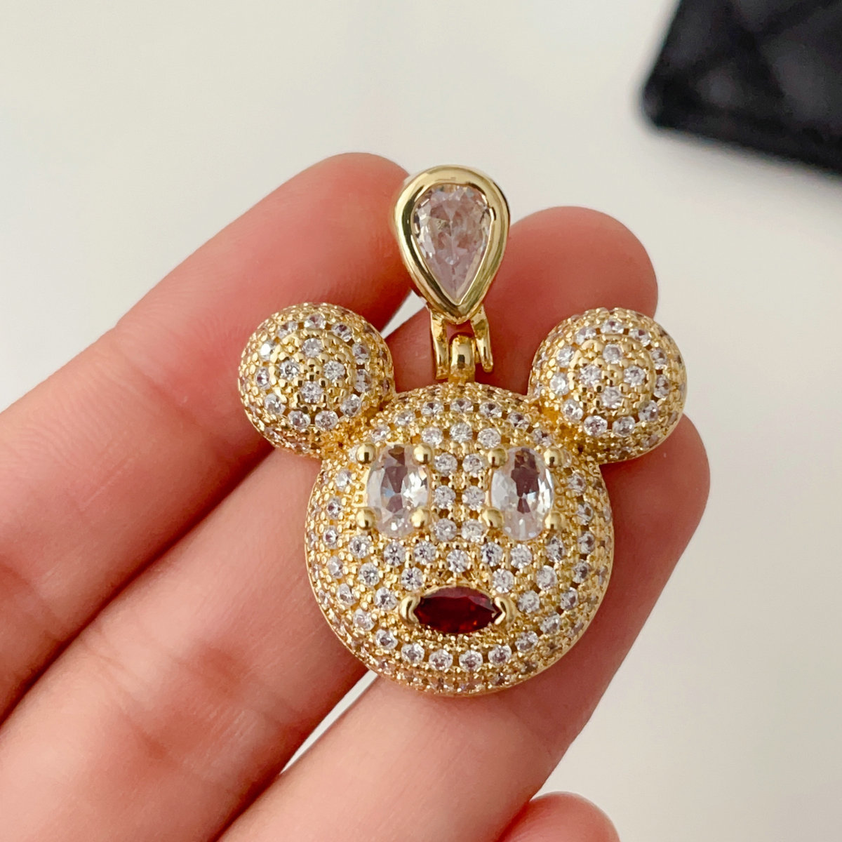 Pave big micket pendant