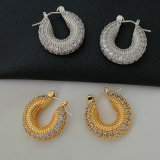 Pave small hoop earrings