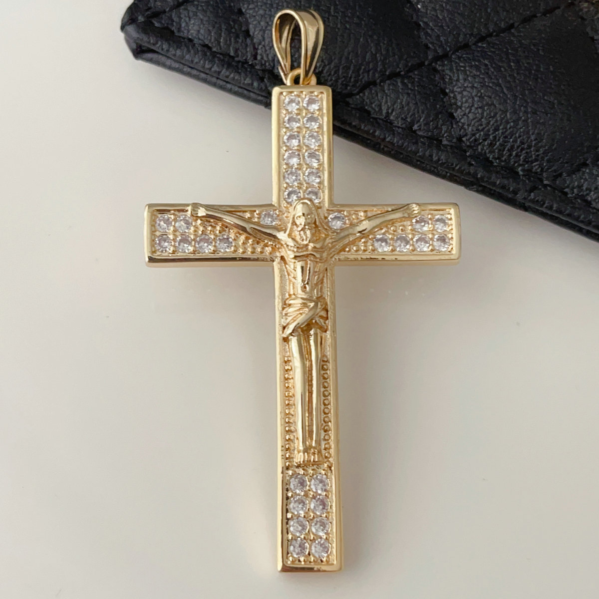 Pave cross pendant