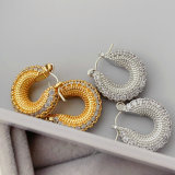Pave small hoop earrings