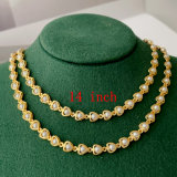 Glass pearl heart necklace 14inch
