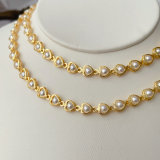 Glass pearl heart necklace 14inch