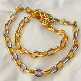Silver and gold color mix chunky necklace