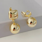 Gold ball drop earrings