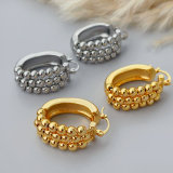 Fashion gold bead u hoop earrings
