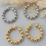 Ball hoop earrings