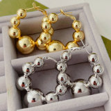 Ball hoop earrings