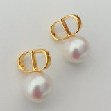 CD pearl drop earrings