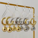Ball pendant hoop earrings