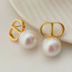 CD pearl drop earrings