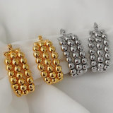 Fashion gold bead u hoop earrings
