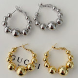 Ball hoop earrings