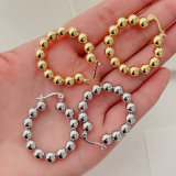 Ball hoop earrings