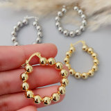 Ball hoop earrings