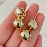 Gold ball drop earrings