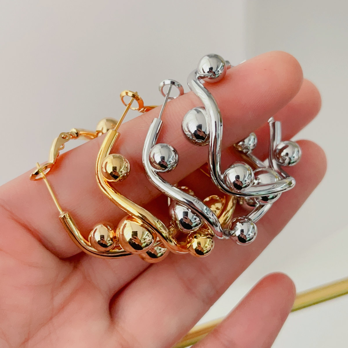 Bead s hoop earrings