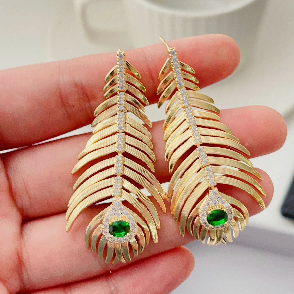 Gold leaf earrings