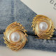 Fashion glass pearl earrings