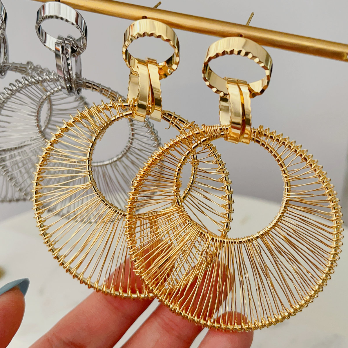 Big chunky metal earrings