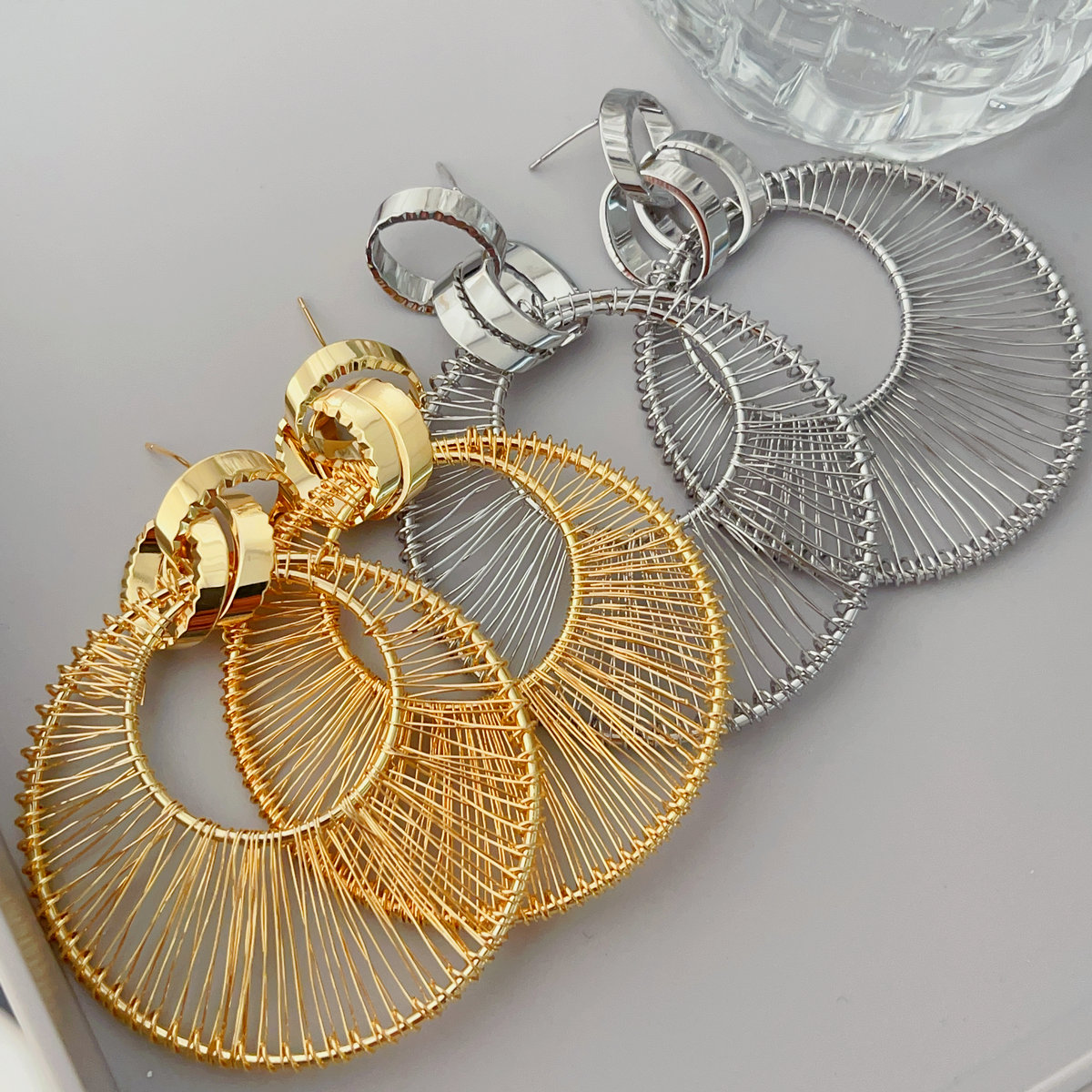Big chunky metal earrings
