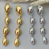 Gold ball long earrings