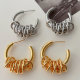Circle charm hoop earrings
