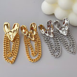 Heart chain tassel earrings
