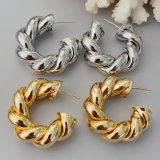 Big chunky twist hoop earrings