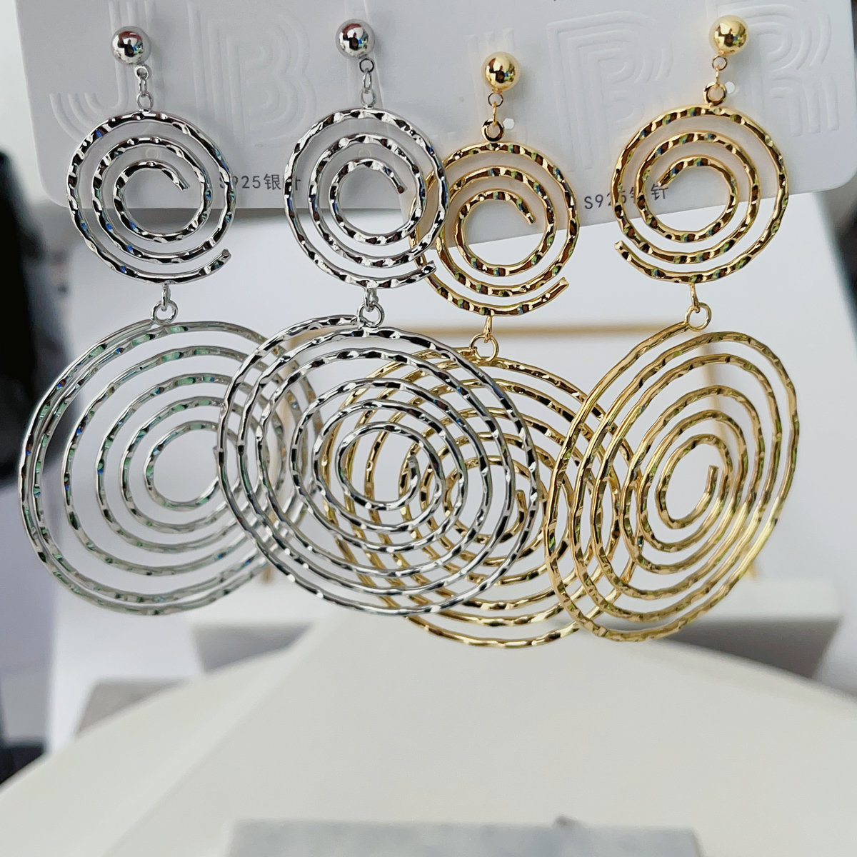 Big long circle earrings