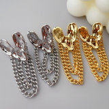 Heart chain tassel earrings