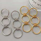 Circle long earrings