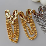 Heart chain tassel earrings