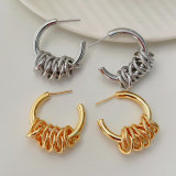 Circle charm hoop earrings