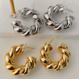 Big chunky twist hoop earrings