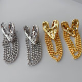 Heart chain tassel earrings