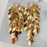 Leaf tassel earrings
