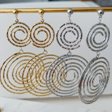 Big long circle earrings