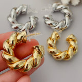 Big chunky twist hoop earrings