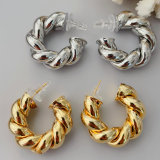Big chunky twist hoop earrings