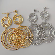Big long circle earrings