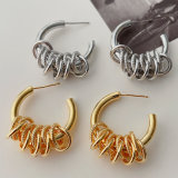 Circle charm hoop earrings