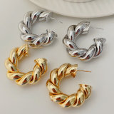 Big chunky twist hoop earrings