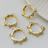 Pave arrow hoop earrings
