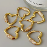 Pave heart earrings