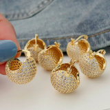 pave zircon ball earrings