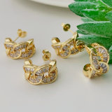 Pave zircon chain earrings